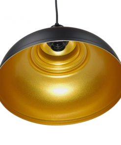 GloboStar® ANDY 01000 Μοντέρνο Κρεμαστό Φωτιστικό Οροφής Μονόφωτο Μαύρο Μεταλλικό Καμπάνα Φ35 x Υ28cm 10 01000 3