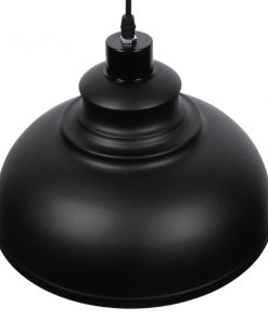 GloboStar® ANDY 01000 Μοντέρνο Κρεμαστό Φωτιστικό Οροφής Μονόφωτο Μαύρο Μεταλλικό Καμπάνα Φ35 x Υ28cm 11 01000 4