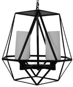 GloboStar® AVENUE 01001 Vintage Industrial Κρεμαστό Φωτιστικό Οροφής Πολύφωτο Μαύρο Μεταλλικό Πολυέλαιος Φ52 x Y53cm 11 01001 007