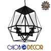 GloboStar® AVENUE 01001 Vintage Industrial Κρεμαστό Φωτιστικό Οροφής Πολύφωτο Μαύρο Μεταλλικό Πολυέλαιος Φ52 x Y53cm 2 01001 1