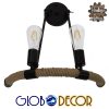 GloboStar® CROWN 01002 Vintage Industrial Φωτιστικό Τοίχου Απλίκα Δίφωτο Μαύρο Μεταλλικό με Μπεζ Σχοινί Μ21.5 x Π41 x Υ47cm 2 GloboStar® CROWN 01002 Vintage Industrial Φωτιστικό Τοίχου Απλίκα Δίφωτο Μαύρο Μεταλλικό με Μπεζ Σχοινί Μ21.5 x Π41 x Υ47cm