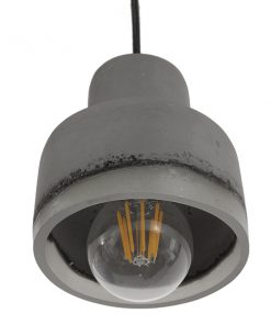 GloboStar® EVIEL 01006 Μοντέρνο Industrial Κρεμαστό Φωτιστικό Οροφής Μονόφωτο Τσιμέντο Γκρι Καμπάνα Φ13 x Y15cm 15 01006 6