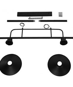 GloboStar® REGAL 01007 Vintage Industrial Φωτιστικό Οροφής Δίφωτο Μαύρο Μεταλλικό Ράγα Μ67 x Π26 x Υ85cm 17 01007 004
