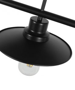 GloboStar® REGAL 01007 Vintage Industrial Φωτιστικό Οροφής Δίφωτο Μαύρο Μεταλλικό Ράγα Μ67 x Π26 x Υ85cm 15 01007 007