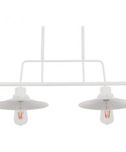 Alternative view of GloboStar® REGAL 01008 Vintage Industrial Φωτιστικό Οροφής Δίφωτο Λευκό Μεταλλικό Ράγα Μ67 x Π26 x Υ85cm
