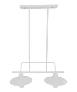 GloboStar® REGAL 01008 Vintage Industrial Φωτιστικό Οροφής Δίφωτο Λευκό Μεταλλικό Ράγα Μ67 x Π26 x Υ85cm 12 01008 4