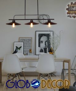 GloboStar® REGAL 01009 Vintage Industrial Φωτιστικό Οροφής Τρίφωτο Μαύρο Ράγα Μ113 x Π26 x Υ85cm 23 01009