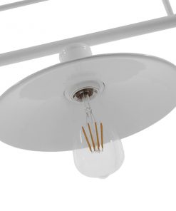 GloboStar® REGAL 01010 Vintage Industrial Φωτιστικό Οροφής Τρίφωτο Λευκό Μεταλλικό Ράγα Μ113 x Π26 x Υ85cm 20 01010 0010