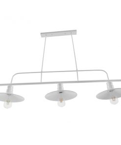GloboStar® REGAL 01010 Vintage Industrial Φωτιστικό Οροφής Τρίφωτο Λευκό Μεταλλικό Ράγα Μ113 x Π26 x Υ85cm 17 01010 0011