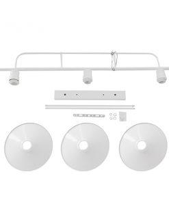 GloboStar® REGAL 01010 Vintage Industrial Φωτιστικό Οροφής Τρίφωτο Λευκό Μεταλλικό Ράγα Μ113 x Π26 x Υ85cm 22 01010 005