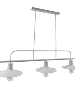 GloboStar® REGAL 01010 Vintage Industrial Φωτιστικό Οροφής Τρίφωτο Λευκό Μεταλλικό Ράγα Μ113 x Π26 x Υ85cm 18 01010 007