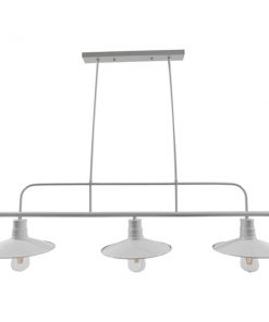 GloboStar® REGAL 01010 Vintage Industrial Φωτιστικό Οροφής Τρίφωτο Λευκό Μεταλλικό Ράγα Μ113 x Π26 x Υ85cm 16 01010 009