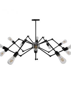 Alternative view of GloboStar® SPIDER 01012 Vintage Industrial Φωτιστικό Οροφής Πολύφωτο Μαύρο Μεταλλικό Φ100 x Y40cm