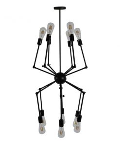 GloboStar® SPIDER 01012 Vintage Industrial Φωτιστικό Οροφής Πολύφωτο Μαύρο Μεταλλικό Φ100 x Y40cm 15 01012 8