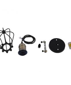 GloboStar® CAMBER 01016 Vintage Industrial Κρεμαστό Φωτιστικό Οροφής Μονόφωτο Μαύρο Μεταλλικό Πλέγμα Φ11 x Y25cm 13 01016 004