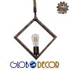 GloboStar® ALCO 01023 Vintage Industrial Κρεμαστό Φωτιστικό Οροφής Μονόφωτο Καφέ Σκουριά Μεταλλικό με Μπεζ Σχοινί Μ45 x Π10 x Υ45cm 1 GloboStar® ALCO 01023 Vintage Industrial Κρεμαστό Φωτιστικό Οροφής Μονόφωτο Καφέ Σκουριά Μεταλλικό με Μπεζ Σχοινί Μ45 x Π10 x Υ45cm