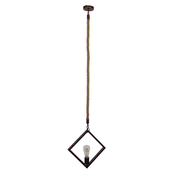 GloboStar® ALCO 01023 Vintage Industrial Κρεμαστό Φωτιστικό Οροφής Μονόφωτο Καφέ Σκουριά Μεταλλικό με Μπεζ Σχοινί Μ45 x Π10 x Υ45cm 4 GloboStar® ALCO 01023 Vintage Industrial Κρεμαστό Φωτιστικό Οροφής Μονόφωτο Καφέ Σκουριά Μεταλλικό με Μπεζ Σχοινί Μ45 x Π10 x Υ45cm - Image 2