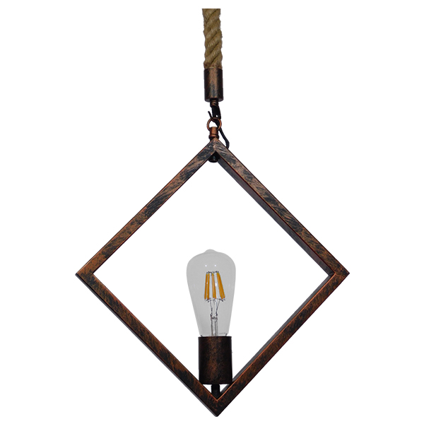 GloboStar® ALCO 01023 Vintage Industrial Κρεμαστό Φωτιστικό Οροφής Μονόφωτο Καφέ Σκουριά Μεταλλικό με Μπεζ Σχοινί Μ45 x Π10 x Υ45cm 5 GloboStar® ALCO 01023 Vintage Industrial Κρεμαστό Φωτιστικό Οροφής Μονόφωτο Καφέ Σκουριά Μεταλλικό με Μπεζ Σχοινί Μ45 x Π10 x Υ45cm - Image 3
