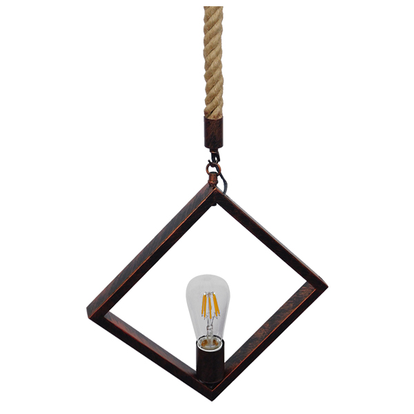 GloboStar® ALCO 01023 Vintage Industrial Κρεμαστό Φωτιστικό Οροφής Μονόφωτο Καφέ Σκουριά Μεταλλικό με Μπεζ Σχοινί Μ45 x Π10 x Υ45cm 6 GloboStar® ALCO 01023 Vintage Industrial Κρεμαστό Φωτιστικό Οροφής Μονόφωτο Καφέ Σκουριά Μεταλλικό με Μπεζ Σχοινί Μ45 x Π10 x Υ45cm - Image 4