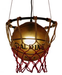 GloboStar® NBA 01027 Μοντέρνο Κρεμαστό Φωτιστικό Οροφής Μονόφωτο Πορτοκαλί Μεταλλικό Πλέγμα Φ32 x Y58cm 14 01027 003