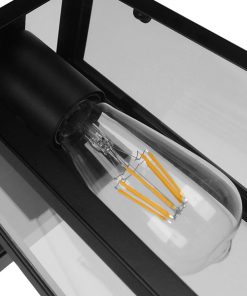 GloboStar® ASETYLIN 01032 Vintage Industrial Φωτιστικό Τοίχου Απλίκα Μονόφωτο Μαύρο Μεταλλικό με Γυαλί Μ17 x Π14 x Υ34cm 18 01032 8