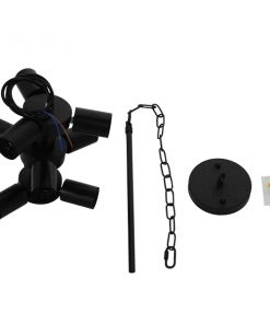 GloboStar® DELIR 01035 Μοντέρνο Industrial Φωτιστικό Οροφής Πολύφωτο Μαύρο Μεταλλικό Φ24 x Y23cm 21 01035 10