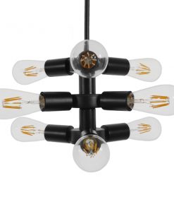 GloboStar® DELIR 01035 Μοντέρνο Industrial Φωτιστικό Οροφής Πολύφωτο Μαύρο Μεταλλικό Φ24 x Y23cm 14 01035 2