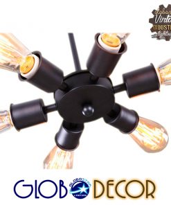 GloboStar® CONFOR 01036 Μοντέρνο Industrial Φωτιστικό Οροφης Πολύφωτο Μαύρο Μεταλλικό Φ24 x Y8cm 12 01036 3