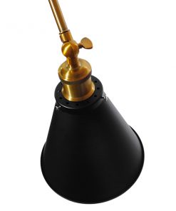 GloboStar® CRUCE 01037 Vintage Industrial Φωτιστικό Τοίχου Απλίκα Μονόφωτο με Σπαστό Μεταλλικό Βραχίονα και Μαύρη Καμπάνα Φ19 x Μ63 x Π19 x Υ77cm 22 01037 0010