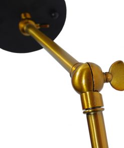GloboStar® CRUCE 01037 Vintage Industrial Φωτιστικό Τοίχου Απλίκα Μονόφωτο με Σπαστό Μεταλλικό Βραχίονα και Μαύρη Καμπάνα Φ19 x Μ63 x Π19 x Υ77cm 19 01037 003