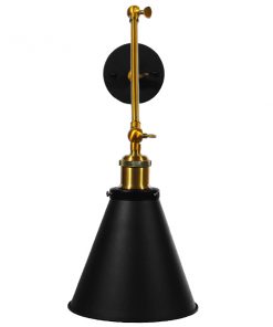 Alternative view of GloboStar® CRUCE 01037 Vintage Industrial Φωτιστικό Τοίχου Απλίκα Μονόφωτο με Σπαστό Μεταλλικό Βραχίονα και Μαύρη Καμπάνα Φ19 x Μ63 x Π19 x Υ77cm
