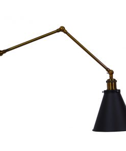 GloboStar® CRUCE 01037 Vintage Industrial Φωτιστικό Τοίχου Απλίκα Μονόφωτο με Σπαστό Μεταλλικό Βραχίονα και Μαύρη Καμπάνα Φ19 x Μ63 x Π19 x Υ77cm 16 01037 008