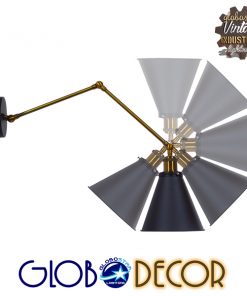 GloboStar® CRUCE 01037 Vintage Industrial Φωτιστικό Τοίχου Απλίκα Μονόφωτο με Σπαστό Μεταλλικό Βραχίονα και Μαύρη Καμπάνα Φ19 x Μ63 x Π19 x Υ77cm 23 01037 10