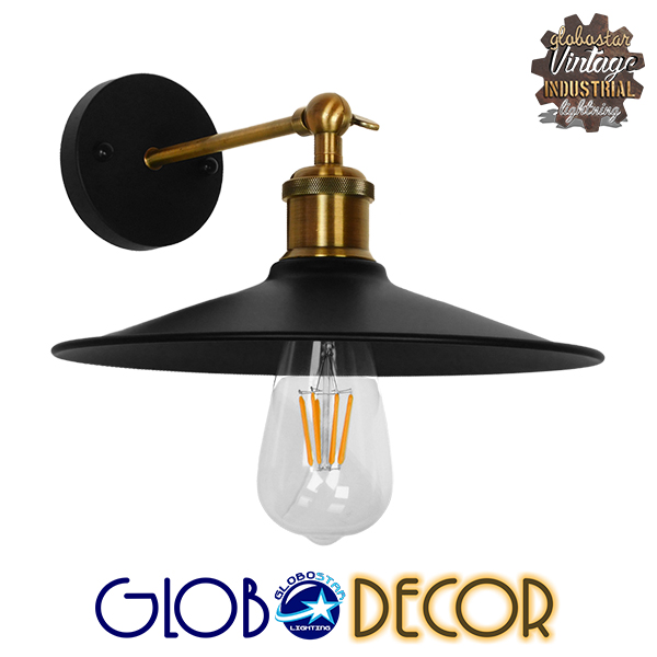 GloboStar® MINIMALL 01039 Vintage Industrial Φωτιστικό Τοίχου Απλίκα Μονόφωτο Μαύρο Μεταλλικό Καμπάνα Φ26 x Μ39 x Π26 x Υ18cm 3 GloboStar® MINIMALL 01039 Vintage Industrial Φωτιστικό Τοίχου Απλίκα Μονόφωτο Μαύρο Μεταλλικό Καμπάνα Φ26 x Μ39 x Π26 x Υ18cm