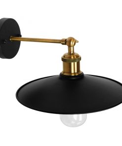 GloboStar® MINIMALL 01039 Vintage Industrial Φωτιστικό Τοίχου Απλίκα Μονόφωτο Μαύρο Μεταλλικό Καμπάνα Φ26 x Μ39 x Π26 x Υ18cm 12 01039 3