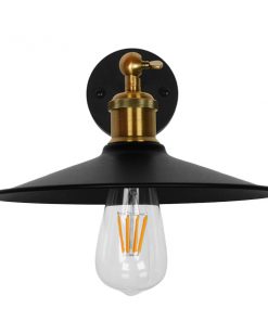 GloboStar® MINIMALL 01039 Vintage Industrial Φωτιστικό Τοίχου Απλίκα Μονόφωτο Μαύρο Μεταλλικό Καμπάνα Φ26 x Μ39 x Π26 x Υ18cm 14 01039 5