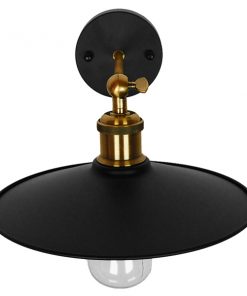 GloboStar® MINIMALL 01039 Vintage Industrial Φωτιστικό Τοίχου Απλίκα Μονόφωτο Μαύρο Μεταλλικό Καμπάνα Φ26 x Μ39 x Π26 x Υ18cm 16 01039 7