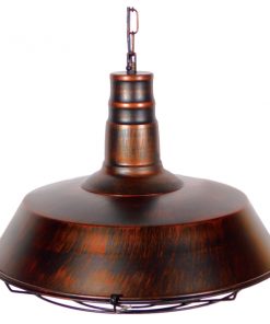 GloboStar® BARN 01045 Vintage Industrial Κρεμαστό Φωτιστικό Οροφής Μονόφωτο Καφέ Σκουριά Μεταλλικό Καμπάνα Φ46 x Y25cm 14 01045 4