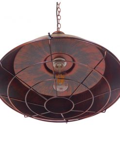 GloboStar® BARN 01045 Vintage Industrial Κρεμαστό Φωτιστικό Οροφής Μονόφωτο Καφέ Σκουριά Μεταλλικό Καμπάνα Φ46 x Y25cm 17 01045 7