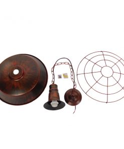 GloboStar® BARN 01045 Vintage Industrial Κρεμαστό Φωτιστικό Οροφής Μονόφωτο Καφέ Σκουριά Μεταλλικό Καμπάνα Φ46 x Y25cm 18 01045 8