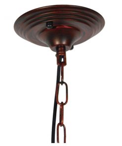 GloboStar® BARN 01045 Vintage Industrial Κρεμαστό Φωτιστικό Οροφής Μονόφωτο Καφέ Σκουριά Μεταλλικό Καμπάνα Φ46 x Y25cm 19 01045 9