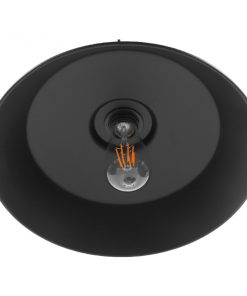 GloboStar® RAY 01049 Vintage Industrial Κρεμαστό Φωτιστικό Οροφής Μονόφωτο Μαύρο Μεταλλικό Καμπάνα Φ36 x Y25cm 15 01049 6
