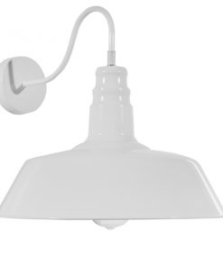 Alternative view of GloboStar® SORD 01051 Vintage Industrial Φωτιστικό Τοίχου Απλίκα Μονόφωτο Λευκό Μεταλλικό Καμπάνα Φ36 x Μ42 x Π36 x Υ32cm