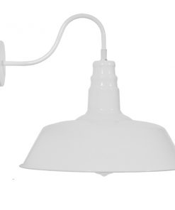 GloboStar® SORD 01051 Vintage Industrial Φωτιστικό Τοίχου Απλίκα Μονόφωτο Λευκό Μεταλλικό Καμπάνα Φ36 x Μ42 x Π36 x Υ32cm 12 01051 4
