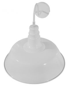 GloboStar® SORD 01051 Vintage Industrial Φωτιστικό Τοίχου Απλίκα Μονόφωτο Λευκό Μεταλλικό Καμπάνα Φ36 x Μ42 x Π36 x Υ32cm 13 01051 5