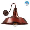 GloboStar® SORD 01052  Vintage Industrial Φωτιστικό Τοίχου Απλίκα Μονόφωτο Καφέ Σκουριά Μεταλλικό Καμπάνα Φ36 x Μ42 x Π36 x Υ32cm