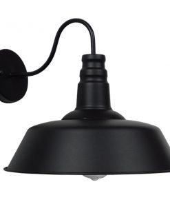 Alternative view of GloboStar® SORD 01053 Vintage Industrial Φωτιστικό Τοίχου Απλίκα Μονόφωτο Μαύρο Μεταλλικό Καμπάνα Φ36 x Μ42 x Π36 x Υ32cm