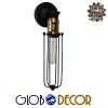 GloboStar® ANCUS 01055 Vintage Industrial Φωτιστικό Τοίχου Απλίκα Μονόφωτο Μαύρο Μεταλλικό Πλέγμα Φ10 x Μ13 x Π10 x Υ36cm