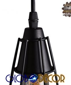 GloboStar® DROPS 01059 Vintage Industrial Κρεμαστό Φωτιστικό Οροφής Πολύφωτο Μαύρο Μεταλλικό Πλέγμα 10 01059 4