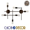 GloboStar® PIPING 01060 Vintage Industrial Επιτοίχιο Φωτιστικό Πολύφωτο Καφέ Σκουριά Μεταλλικό Πλέγμα Μ8 x Π60 x Υ56cm